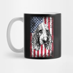 Patriotic Basset Hound American Flag Mug